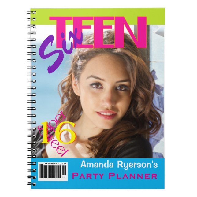 Cuaderno Portátil Fiesta de planner con foto dulce de 16  (Frente)