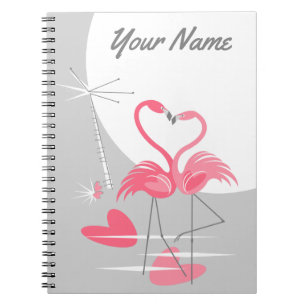 Cuaderno Portátil Flamingo Love Large Moon Name