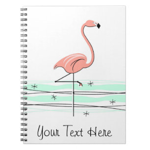 Cuaderno Portátil Flamingo Ocean Text