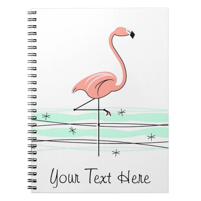 Cuaderno Portátil Flamingo Ocean Text (Frente)