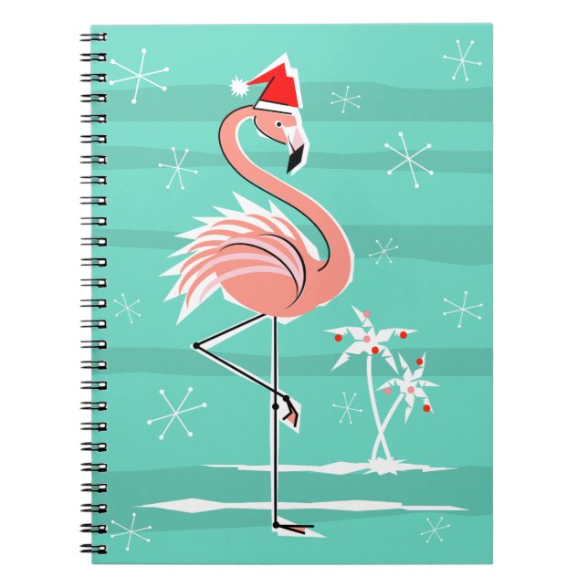 Cuaderno Portátil Flamingo Stripe navidades (Frente)