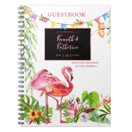 Cuaderno Portátil Flamingo Tropical Boda