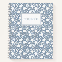 Cuaderno Portátil floral azul claro