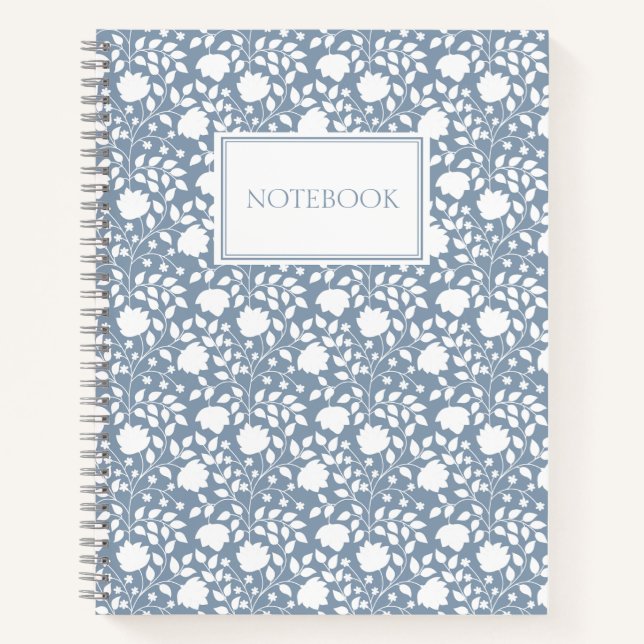 Cuaderno Portátil floral azul claro (Anverso)