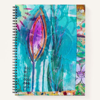 Cuaderno Portátil Floral de medios mixtos