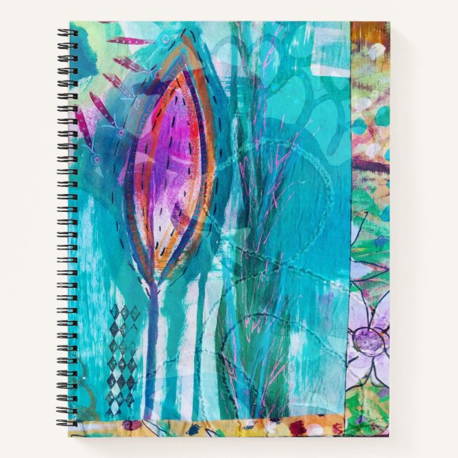 Cuaderno Portátil Floral de medios mixtos (Anverso)