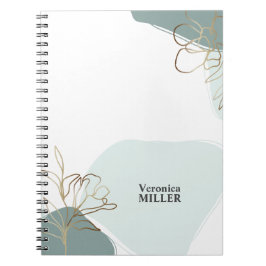 Cuaderno Portátil Floral Moderno y Gold personalizado
