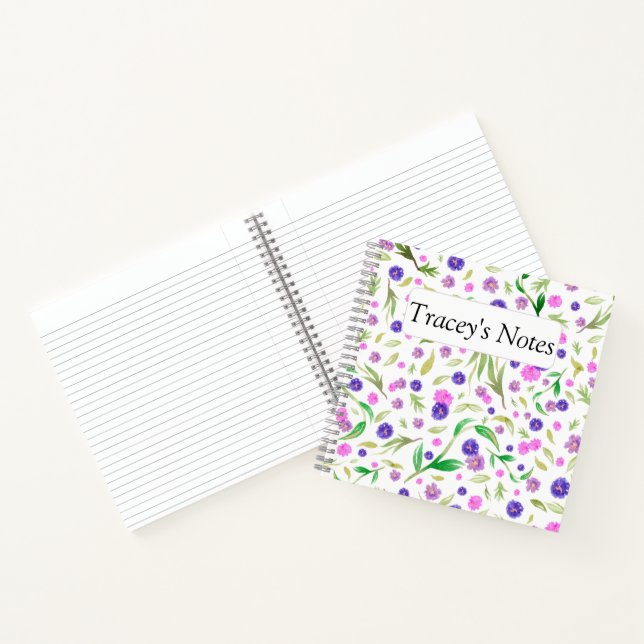 Cuaderno Portátil floral personalizado: regalo Personalizad (Interior)