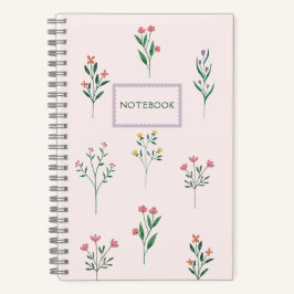 Cuaderno Portátil floral rosa personalizado