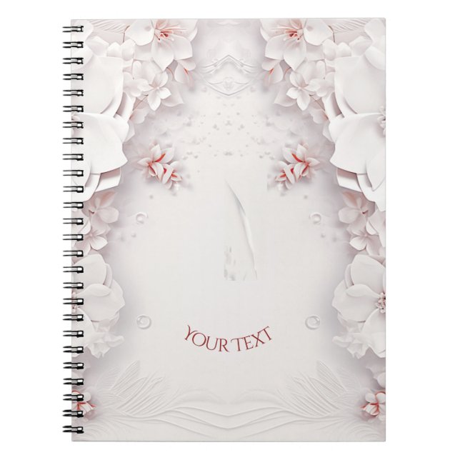 Cuaderno Portátil Floral rosa Rubor de marfil (Frente)