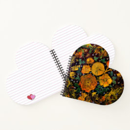 Cuaderno Portátil Floral Sparks Heart Shaped