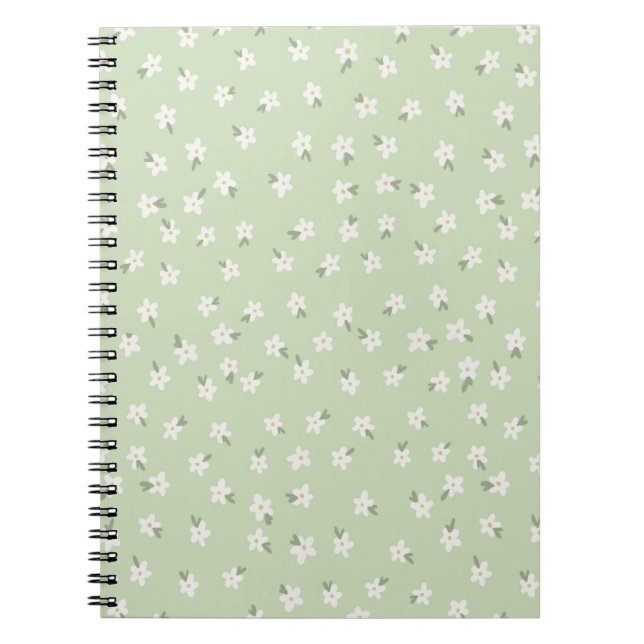 Cuaderno Portátil floral verde (Frente)