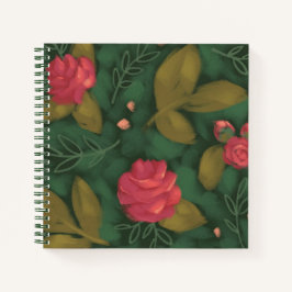 Cuaderno Portátil Floral verde forestal