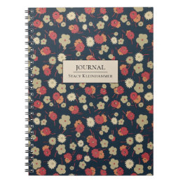 Cuaderno Portátil Floral Vintage personalizado de los años 