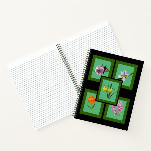 Cuaderno Portátil - Flores cortadas en marcos (Interior)