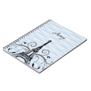 Cuaderno Portátil Flourish de la Torre Eiffel Azul