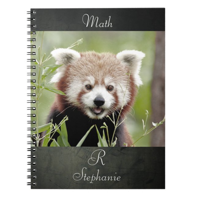 Cuaderno Portátil Foto panda roja , animales 0440. (Frente)