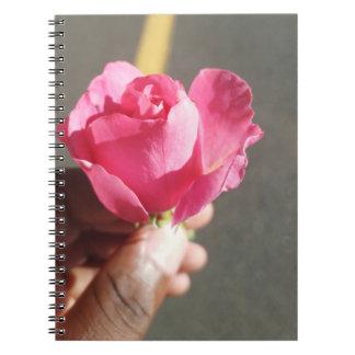 Cuaderno Portátil fotográfico con espiral de flores Rosa