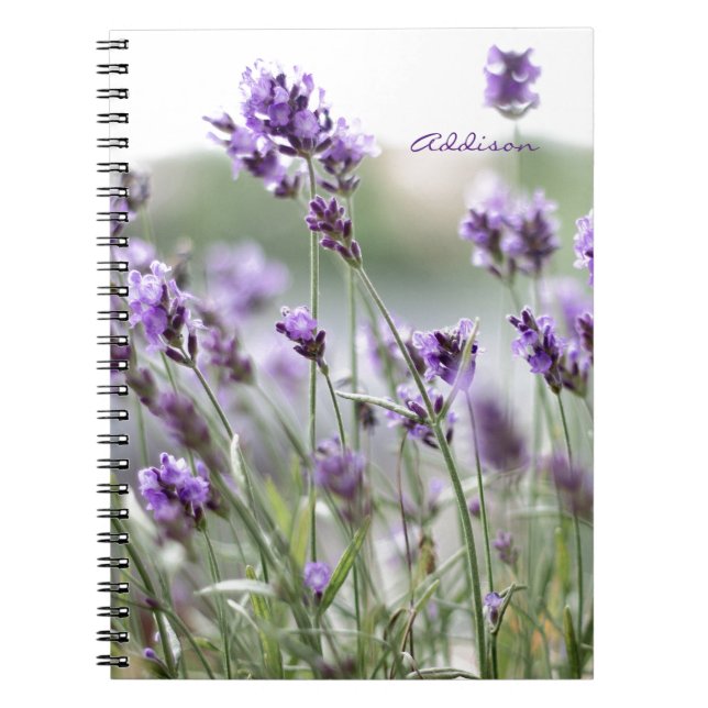 Cuaderno Portátil fotográfico con lavanda (Frente)