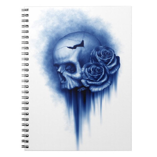 Cuaderno Portátil fotográfico/Cráneo con Rosas (Frente)