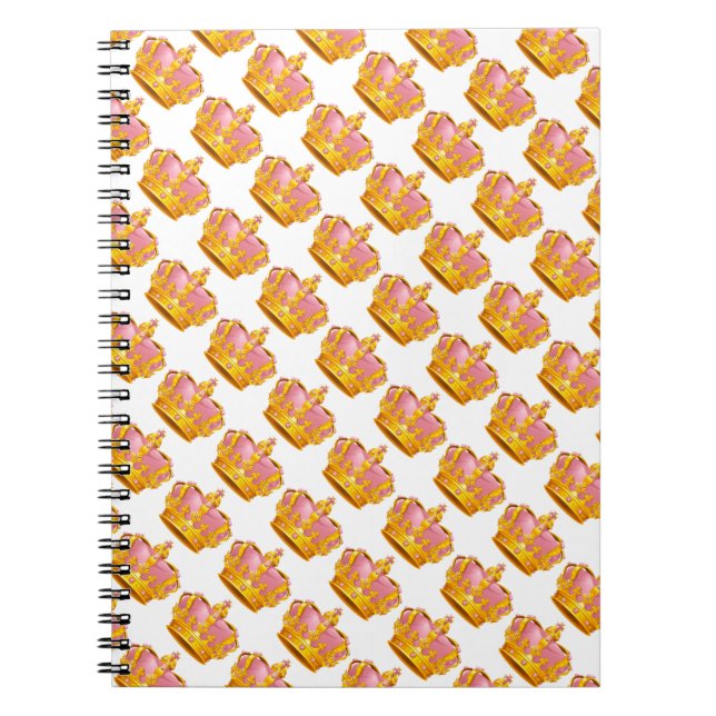 Cuaderno Portátil fotográfico/Crowne rosa y dorada (Frente)