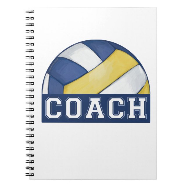Cuaderno Portátil fotográfico de entrenador de voleibol (Frente)