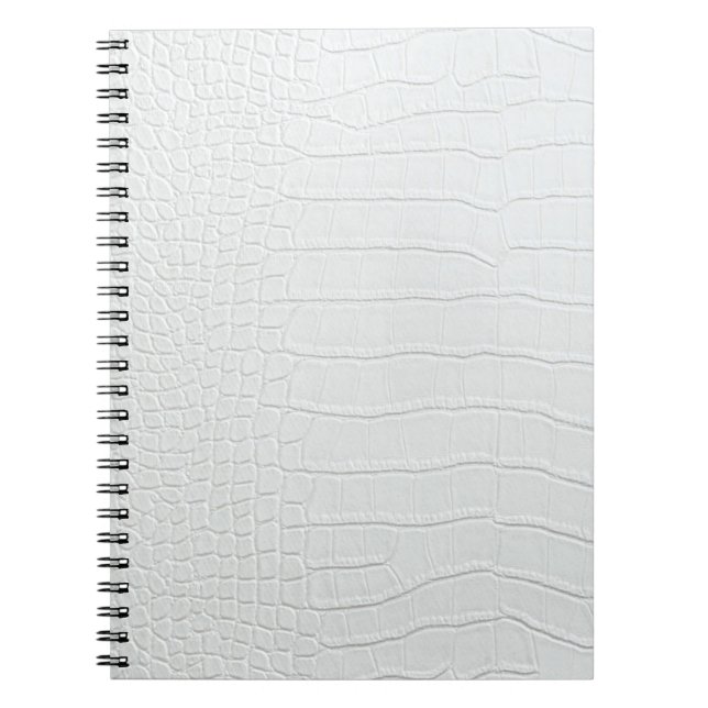 Cuaderno Portátil fotográfico de la piel de cocodrilo blanc (Frente)