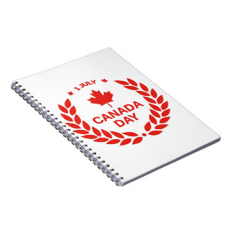 Cuaderno Portátil fotográfico de Wreath del Día de Canadá