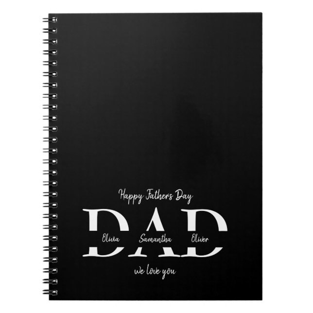 Cuaderno Portátil fotográfico del Día del Padre - Nombres d (Frente)