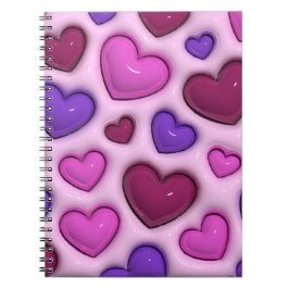 Cuaderno Portátil fotográfico espiral con corazones brillan