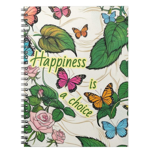 Cuaderno Portátil fotográfico espiral con mariposas (Frente)