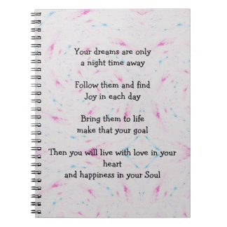 Cuaderno Portátil fotográfico espiral con poema inspirador