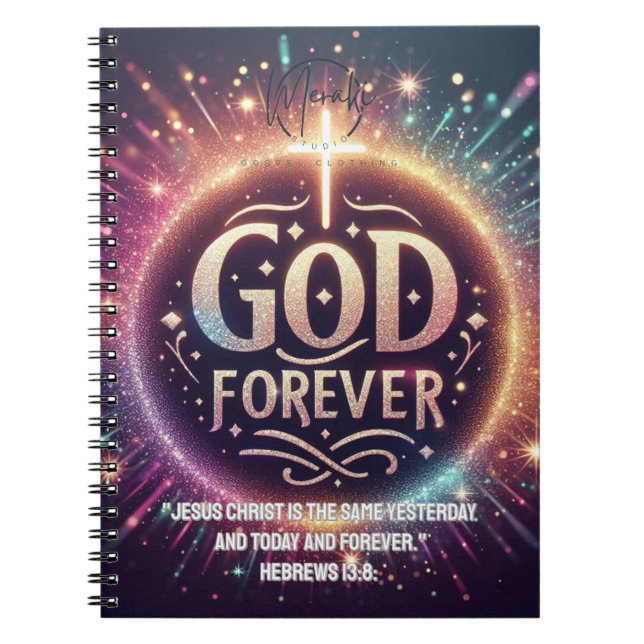 Cuaderno Portátil fotográfico espiral de Dios para siempre (Frente)