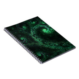 Cuaderno Portátil Fractal OldOnes Green y Black Spiral