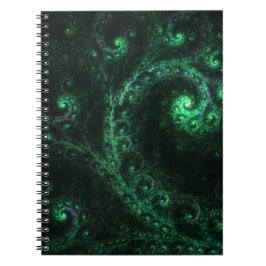 Cuaderno Portátil Fractal OldOnes Green y Black Spiral