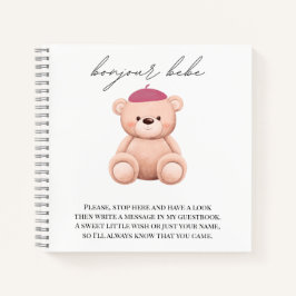 Cuaderno Portátil francés Bonjour Bebe de Baby Shower Guest