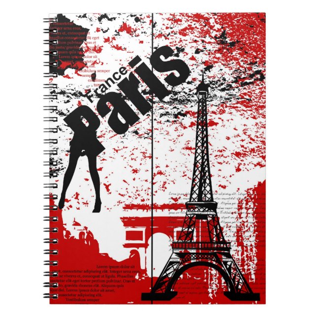 Cuaderno Portátil francés de la Torre Eiffel (Frente)