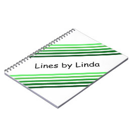 Cuaderno Portátil: franjas diagonales verdes y texto