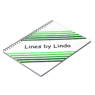 Cuaderno Portátil: franjas diagonales verdes y texto