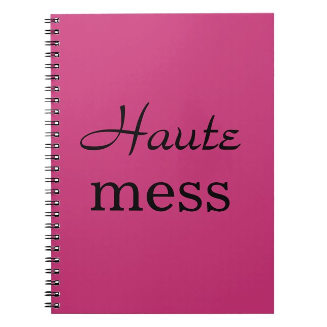 Cuaderno Portátil Fuchsia & Black Haute Mess (Frente)