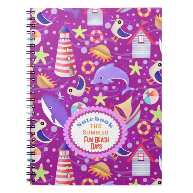 Cuaderno Portátil Fun Beach Magenta (Frente)