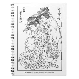Cuaderno Portátil Geisha con el cabello famoso de Utamaro