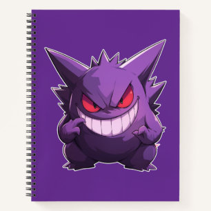 Cuaderno Portátil Gengar Malvado En Color Púrpura De Pokemo