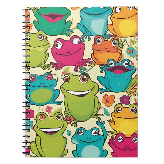 Cuaderno Portátil geométrico moderno - Bloque negrita y col (Frente)