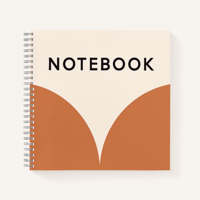 Cuaderno Portátil geométrico Naranja retro (Anverso)
