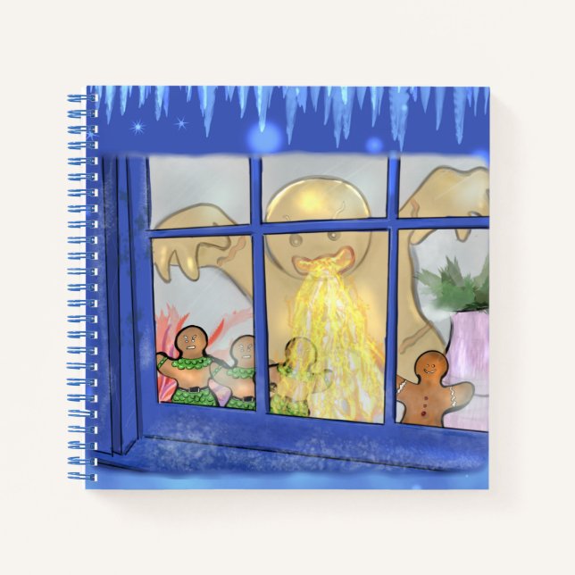 Cuaderno Portátil gigante de pan de jengibre enojado - Hist (Anverso)