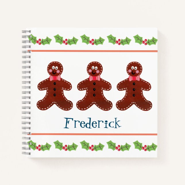 Cuaderno Portátil Gingerbread para Navidades personalizados (Anverso)
