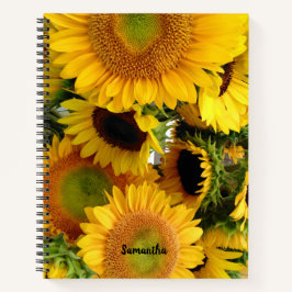 Cuaderno Portátil girasol con texto y nombre Personalizado