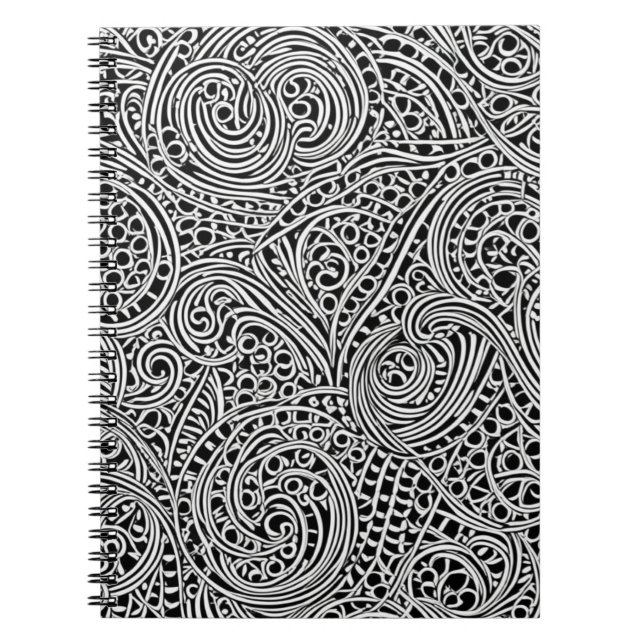 Cuaderno Portátil giratorio monocromo ordenado (Frente)