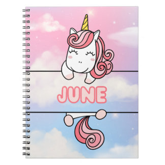 Cuaderno Portátil Girlie de Unicornio personalizado de juni